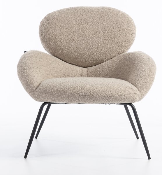 HR2045 Latte modern boucle szék fekete lábbal