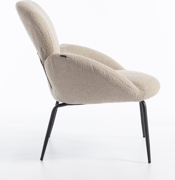 HR2045 Latte modern boucle szék fekete lábbal