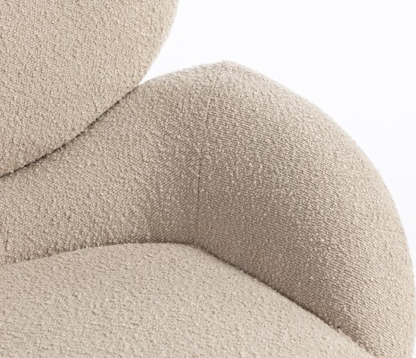HR2045 Latte modern boucle szék fekete lábbal