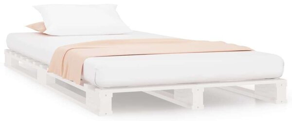 VIDAXL - Fehér Tömör Fenyőfa Ágykeret - 100x200 cm