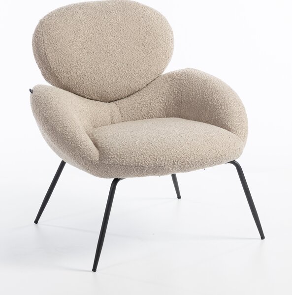 HR2045 Latte modern boucle szék fekete lábbal