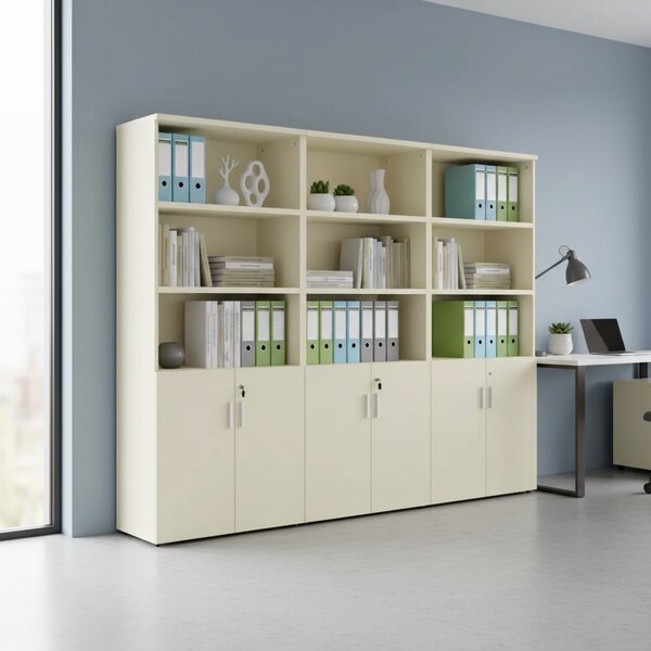SimpleOffice magas szekrény 80 x 40 x 180 cm, fehér