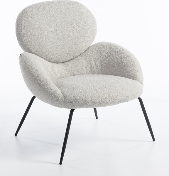HR2045 Szürke modern boucle szék fekete lábbal