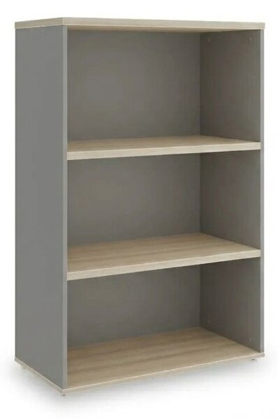 SimpleOffice közepes szekrény 80 x 40 x 120 cm, világos tölgy / szürke