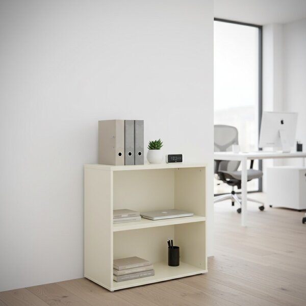 SimpleOffice alacsony szekrény 80 x 40 x 80 cm, fehér