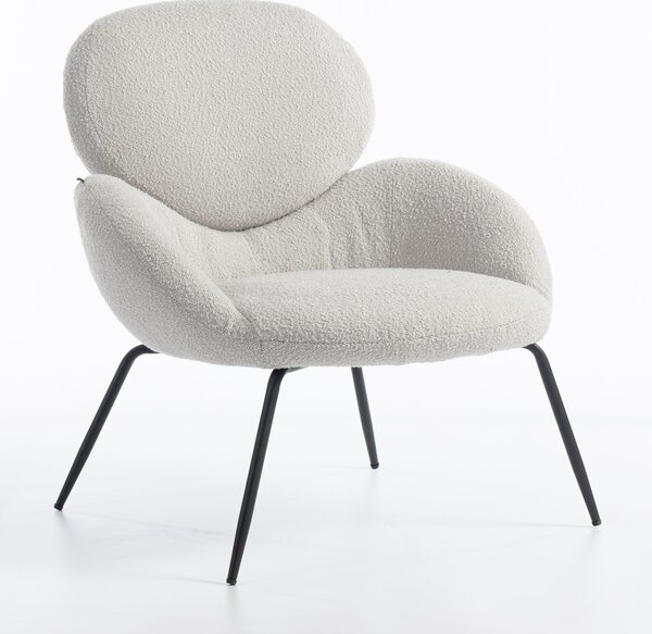 HR2045 Szürke modern boucle szék fekete lábbal