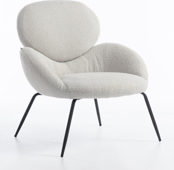 HR2045 Szürke modern boucle szék fekete lábbal