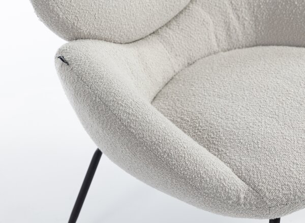 HR2045 Szürke modern boucle szék fekete lábbal
