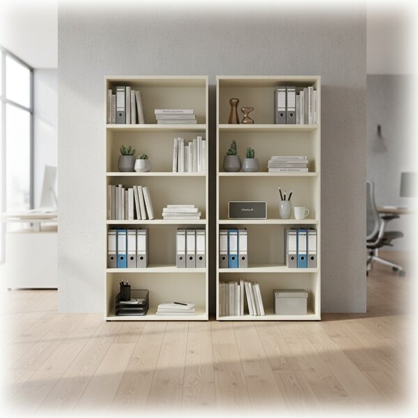 SimpleOffice magas szekrény 80 x 40 x 180 cm, fehér
