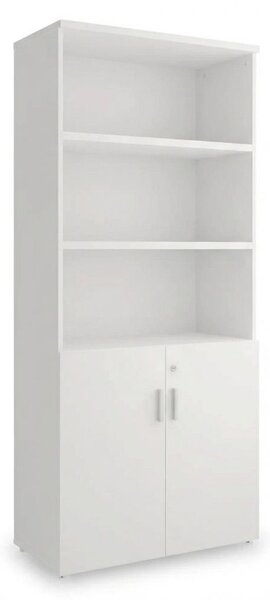 SimpleOffice magas szekrény 80 x 40 x 180 cm, fehér