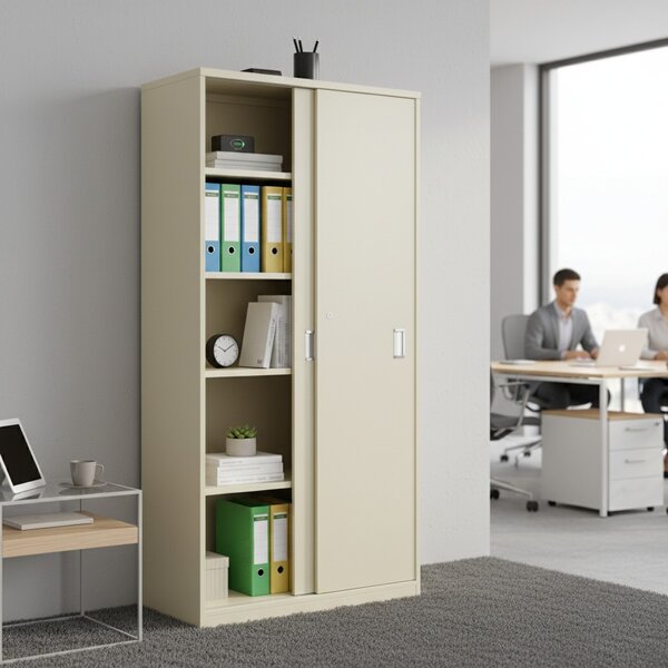 SimpleOffice magas szekrény 80 x 40 x 180 cm, fehér