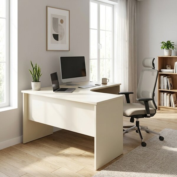 SimpleOffice sarokasztal 140 x 120 cm, bal, fehér