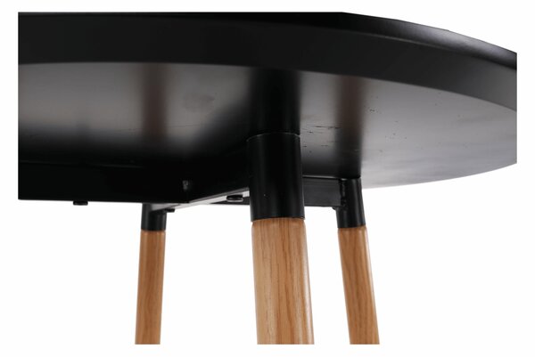 KONDELA Bárasztal, fekete/tölgy, átmérő 60 cm, IMAM