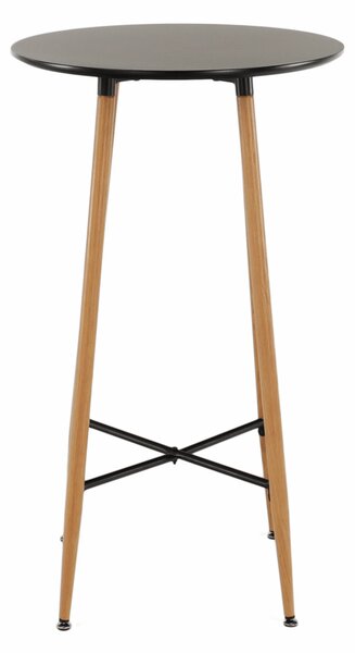 KONDELA Bárasztal, fekete/tölgy, átmérő 60 cm, IMAM