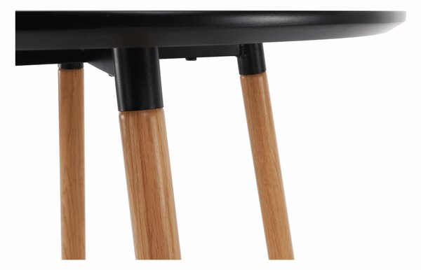 KONDELA Bárasztal, fekete/tölgy, átmérő 60 cm, IMAM