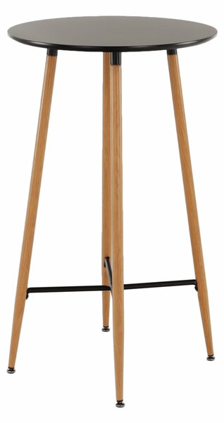 KONDELA Bárasztal, fekete/tölgy, átmérő 60 cm, IMAM