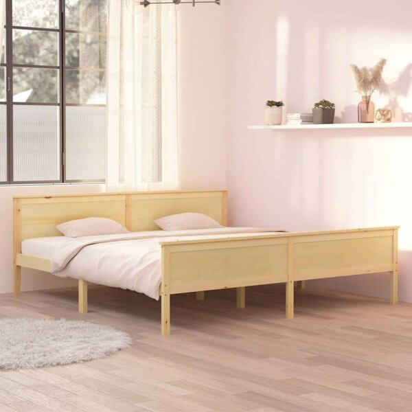 VIDAXL - Tömör Fenyőfa Ágykeret - Franciaágy - 200x200 cm