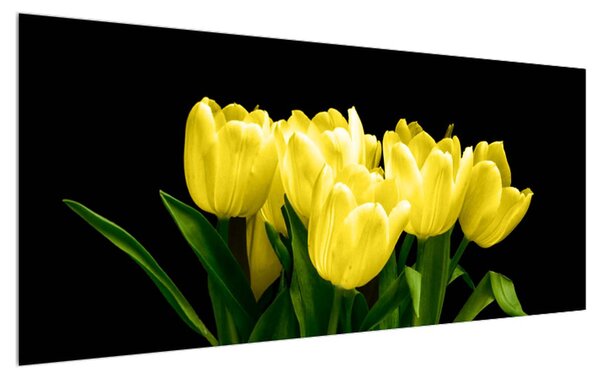 Sárga tulipánok képe (120x50 cm)