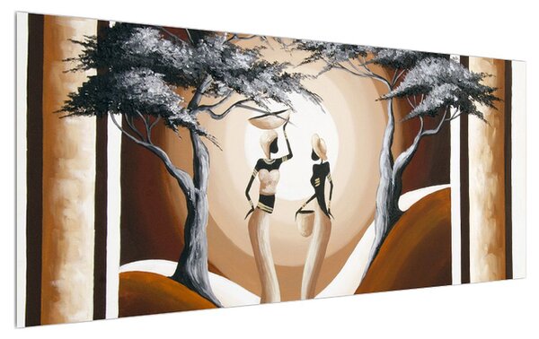 Orientális kép két nő és a fa (120x50 cm)