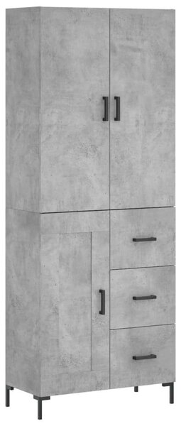 Modern Magas Szekrény - Beton Szürke - 180 cm