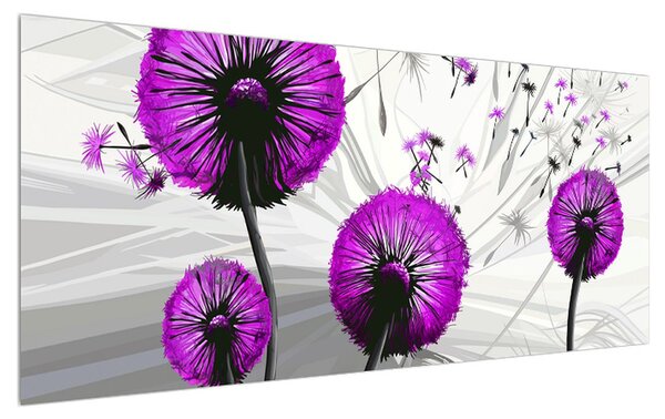 Modern kép lila pitypang (120x50 cm)