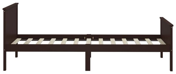 Fenyőfa Ágykeret - Sötétbarna - 90x200 cm