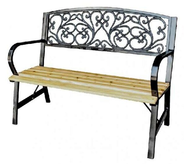 GardenLine dekoratív Kerti pad 120x56x87cm - barna-fekete