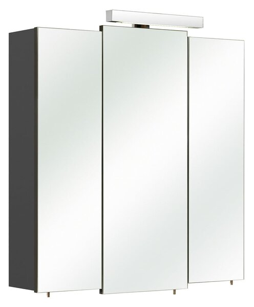 Sötétszürke függő fürdőszoba szekrény tükörrel 83x73 cm Set 311 - Pelipal