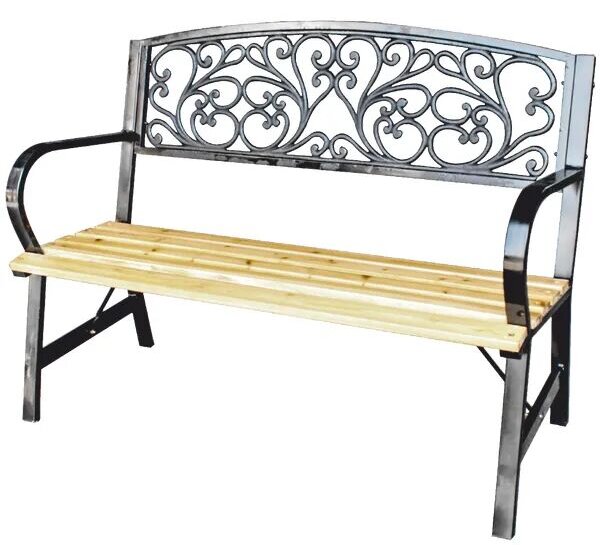 GardenLine dekoratív Kerti pad 120x56x87cm - barna-fekete