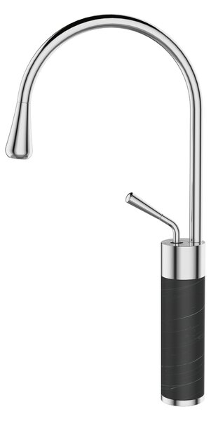 Invena Gabro, magas mosdócsaptelep, króm-fekete matt, INV-BU-33-W08-V
