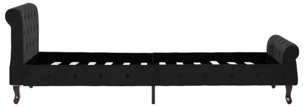 Elegáns Fekete Bársony Ágykeret - 90x200 cm