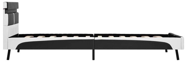 Szürke led-es műbőr ágykeret 90 x 200 cm