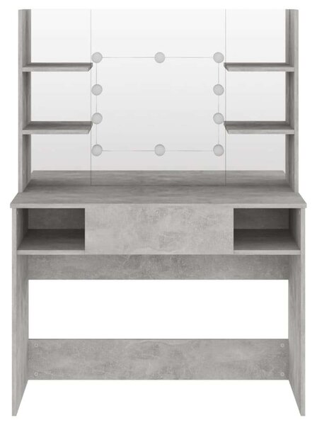LED-es Sminkasztal - Beton Szürke - 100x40x135 cm