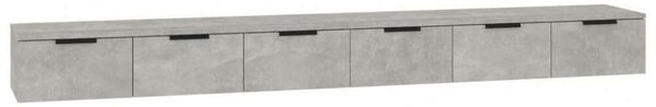 2 db betonszürke szerelt fa faliszekrény 102 x 30 x 20 cm