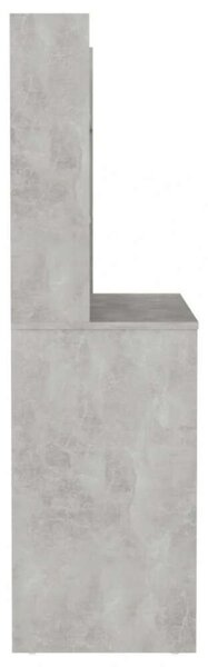LED-es Sminkasztal - Beton Szürke - 100x40x135 cm