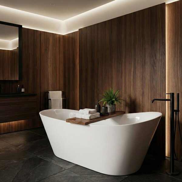 Rea Lusso Slim, szabadon álló kád 170×74 cm, fehér, REA-W0504
