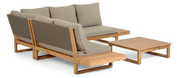 Barna ötszemélyes kerti lounge szett Flaviina – Kave Home