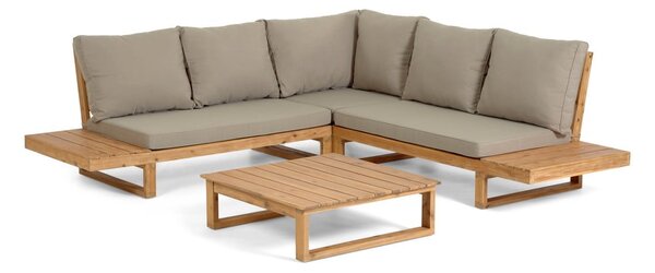 Barna ötszemélyes kerti lounge szett Flaviina – Kave Home