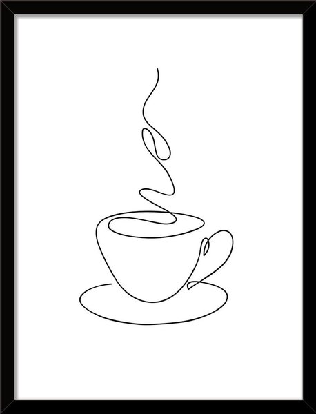 Keretezett poszter 30x40 cm Linear Coffee – Styler