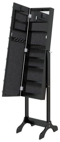 LED-es Állótükör - Fekete - 146 cm