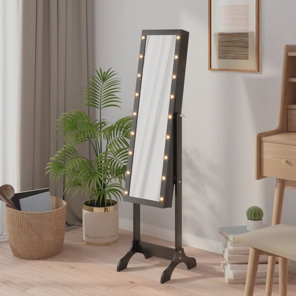 LED-es Állótükör - Fekete - 146 cm