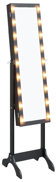 LED-es Állótükör - Fekete - 146 cm