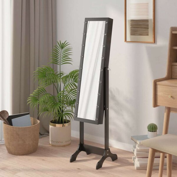 LED-es Állótükör - Fekete - 146 cm