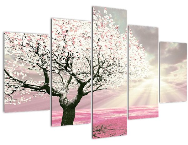 Rózsaszín fa képe (150x105 cm)