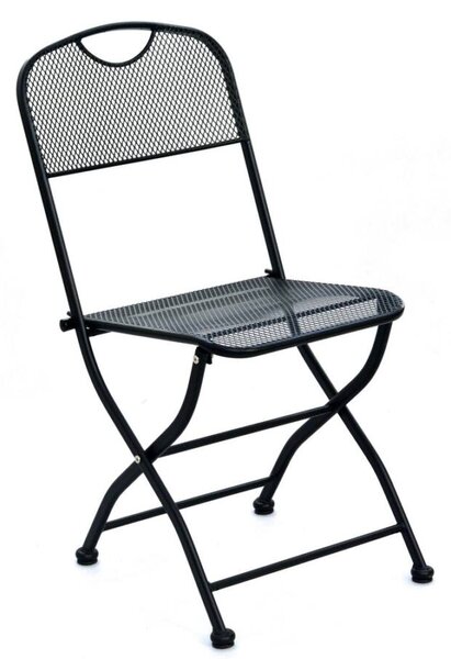 ROJAPLAST ZWMC-45 fém kerti összecsukható szék, 54 x 45 x 89 cm - fekete