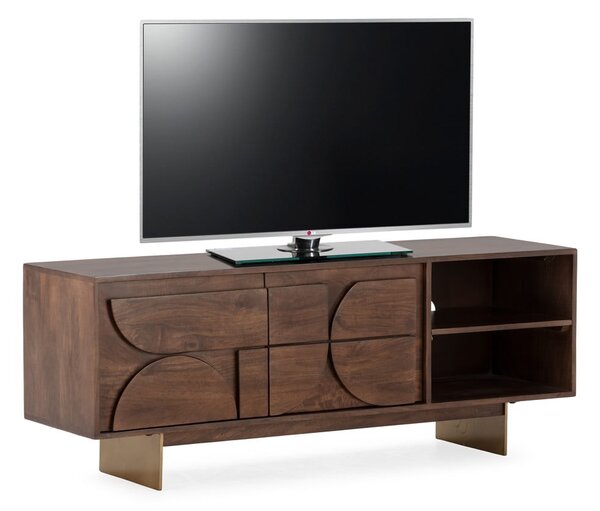 Barna mangófa TV-állvány 145x55x40 cm Trisha – MOME