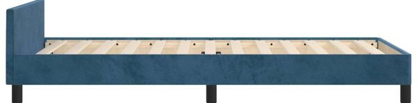 Bársony Ágykeret Fejtámlával - Sötétkék - 80x200 cm