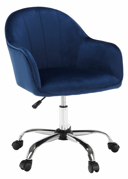 KONDELA Irodai szék, Velvet anyag kék/króm, EROL