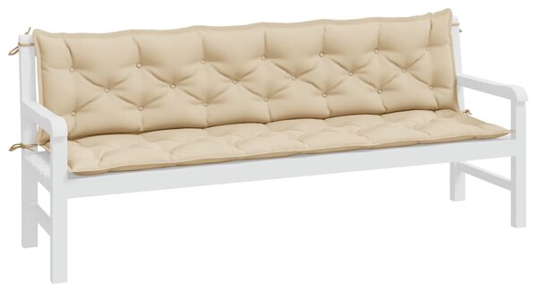 VidaXL 2 db bézs oxford szövet kerti padpárna 200 x 50 x 7 cm