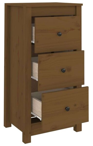 VIDAXL - Tömör Fenyőfa Tálalószekrény - 2 db 3 Fiókos - Mézbarna - 40x35x80 cm